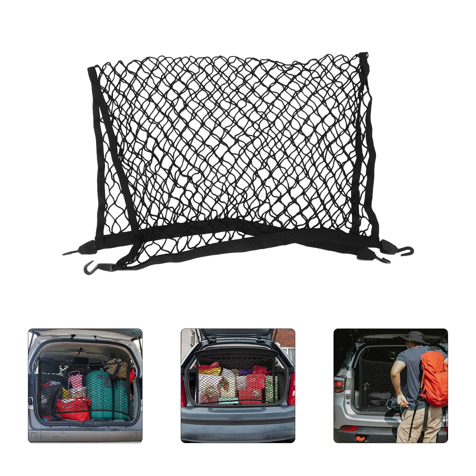 

Cars Rear Cargo Trunk Storage Net Hook Fixed Organizer Mounting Kit Luggage Carrier Universal Mesh Cargo Net Cars Box Organizer