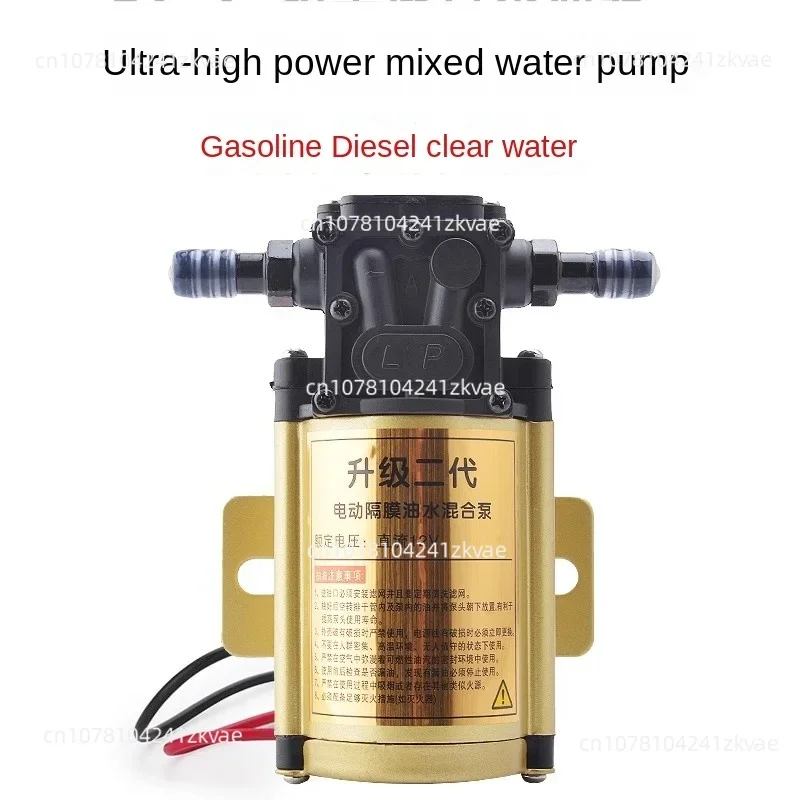 12V 24V Electric  Gasoline  Diesel Water Oil Pump 2m Tube 4m Power Cord High-power Universal Self-priming Pump