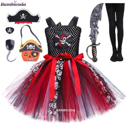 Costumes de capitaine de fête de carnaval d'Halloween pour enfants, robe de paupières pour filles, vêtements gothiques Cosplay, 7,5