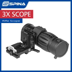 Tactical Optical Scope Sight 3X Magnifier Riflescope With Flip Up Mount For 20mm Picatinny Weaver Rail Mount