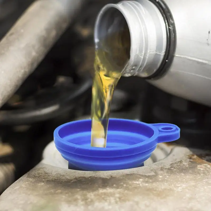 Engine Funnel Car Universal Silicone Liquid Funnel Washer Fluid Change Foldable Portable Auto Engine Oils Petrol Change Funnel
