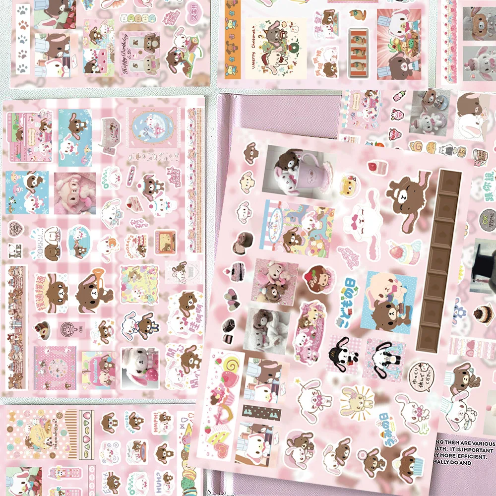 8PCS Sweetie Rabbit Cutout Sticker  Luggage Suitcase Skateboard Phone Hand Account Graffiti Decals Gift Toy