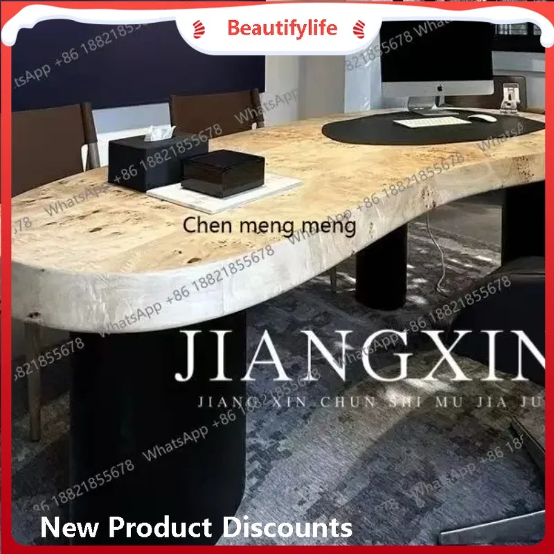 

A50 Medieval retro, creative mango solid wood desk, artistic light luxury high-end computer desk desk