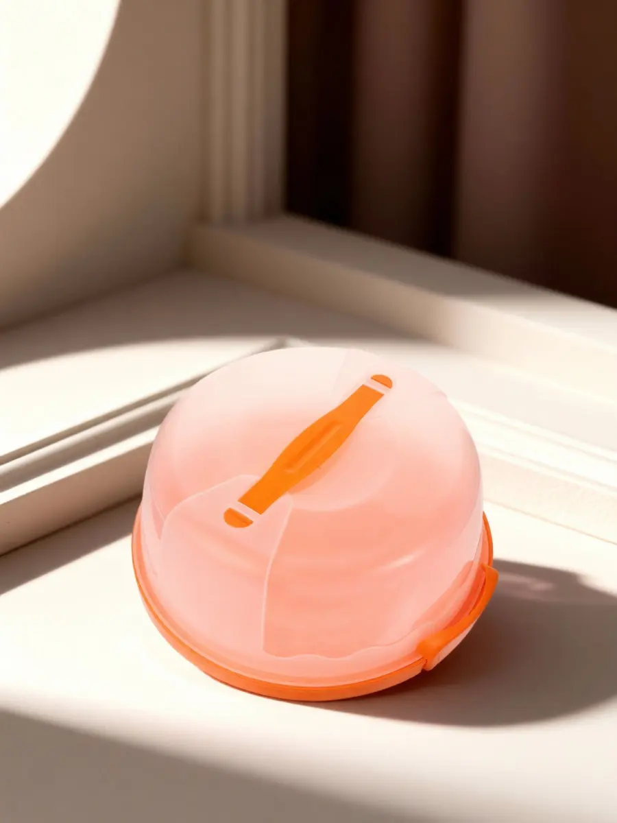 1Pcs 8 Inch Round Cake Box Transparent Food Grade Material Easy Carry Handle for Birthday Party Shower Portable Cake