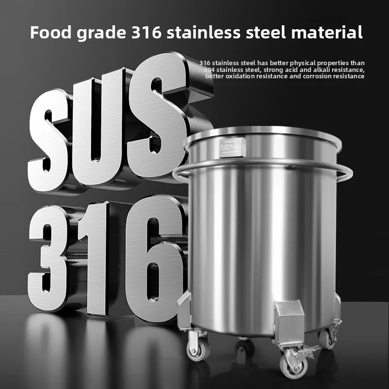 YJQ mobile storage tank food grade 304/316 stainless steel barrel pull cylinder with material