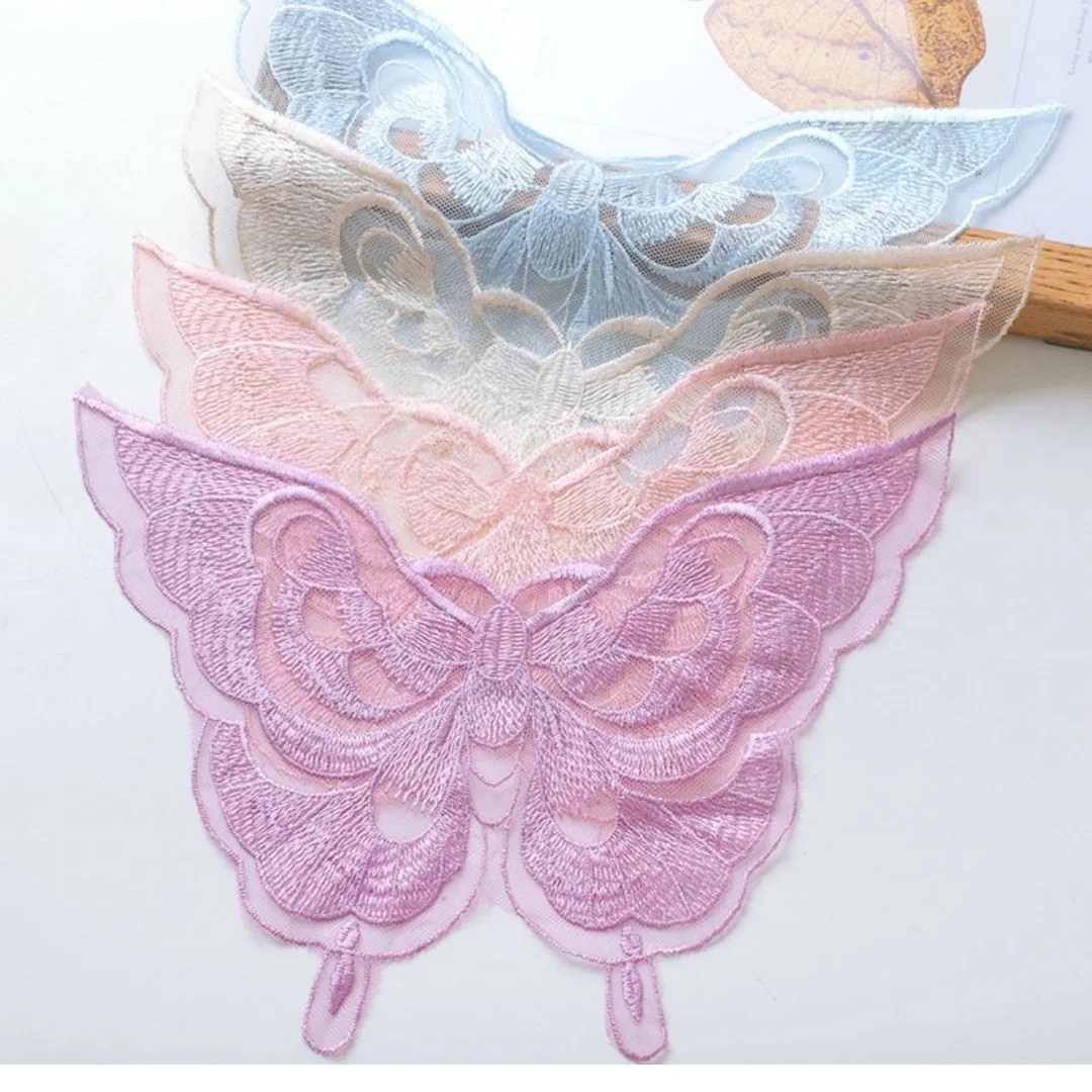 1 Pcs butterfly Embroidered Lace Appliques, , For Wedding Supplies,birthday Patches,Festivals supplies