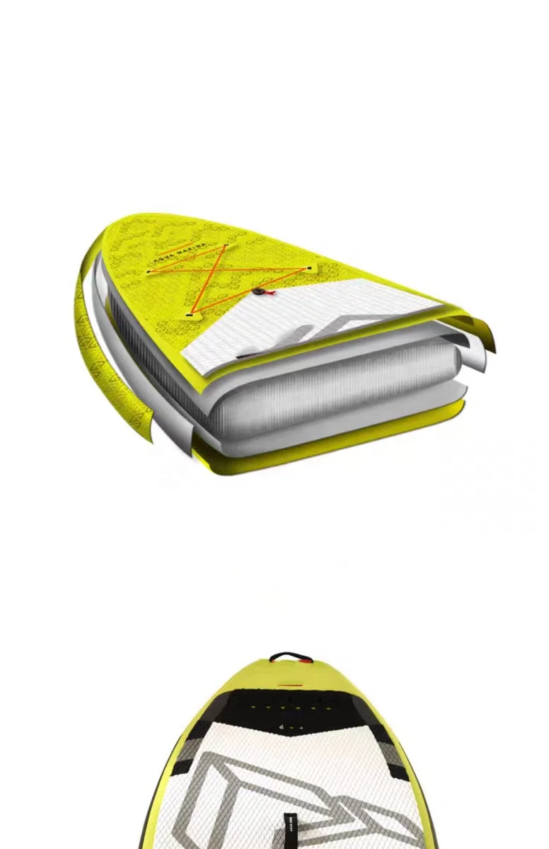 لوح ركوب الأمواج Aqua Marina Sport Yacht قابل للنفخ على لوح ركوب الأمواج، لوح مجداف ثابت للانجراف للأنشطة الخارجية