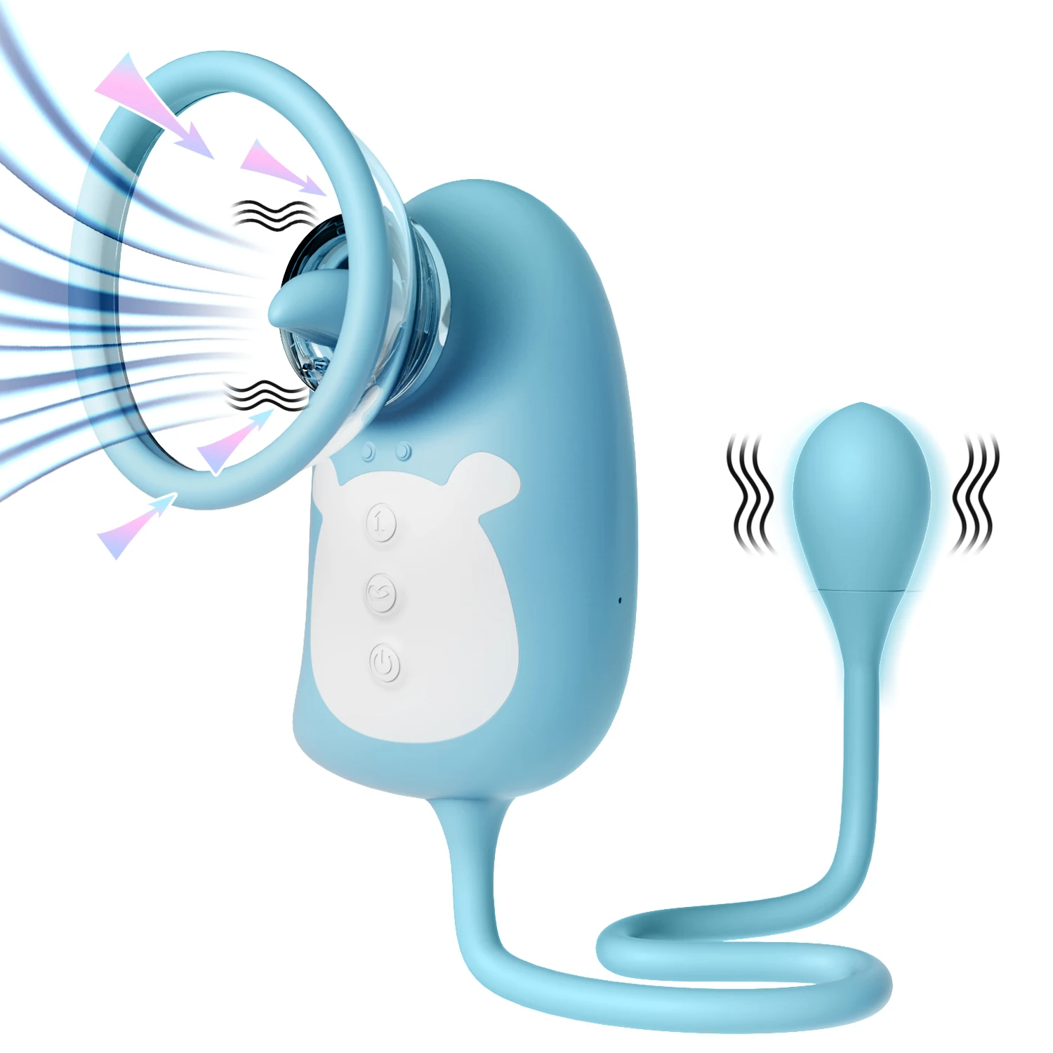 Cute Penguin Personal Massager, 7 adjustable frequencies, combines sucking and licking functions with 360-degree rotating vibrating egg, made of eco-friendly silicone and ABS material, silent and rechargeable, a body soothing product for adult women