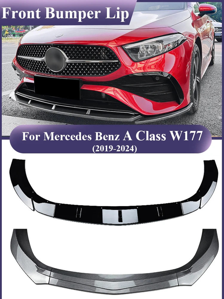 

Front Bumper Lip Spoiler Canard Covers Facelift For Mercedes Benz A Class V177 W177 A35 A180 A200 A220 A250 AMG 2019-2024 Parts