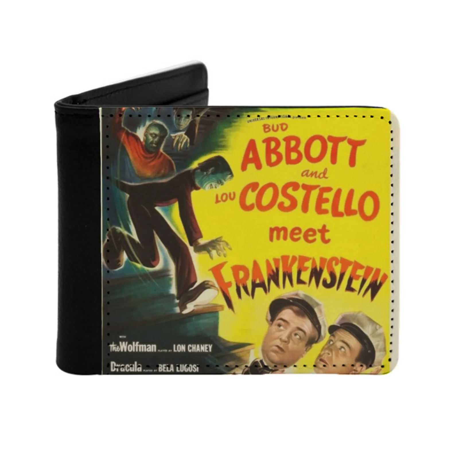 

Abbot And Costello Meet Frankenstein Classic Horror Poster Short Men's Wallet Multifunction Purse Male Pu Leather Wallet