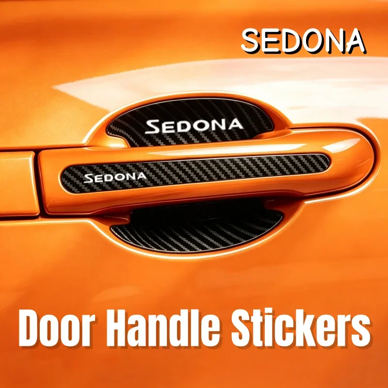 Anti Scratch Protection Film for Kia SEDONA Logo Carbon Fiber 8pcs Car Stickers Door Bowl Handle Decals Exterior Decoration