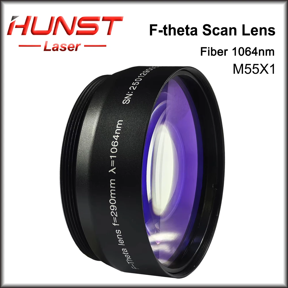 Детали сканирующей линзы HUNST F-theta с резьбой M55X1, полевая линза для небольшого гальванометра, подходит для волоконной лазерной маркировочной машины YAG 1064 нм