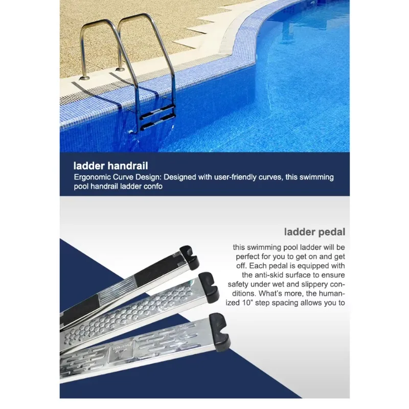 スイミングプール水中エスカレーター 304 ステンレス鋼プールはしご 2-5 ステップスイミングプール水中階段ステップ機器