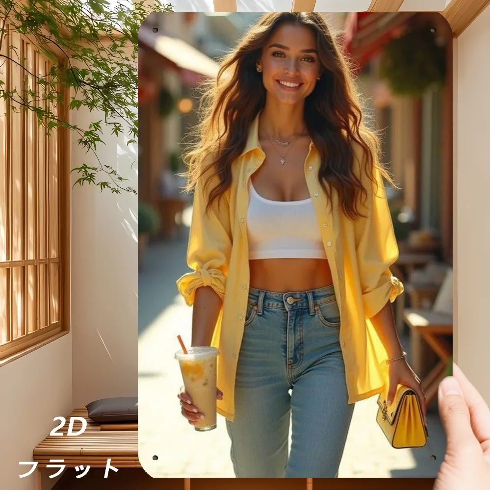 Women's Summer Outfit Yellow Oversized Shirt Off-Shoulder White Crop Top High Waist Skinny Jeans Streetwear Two Piece Set Casual