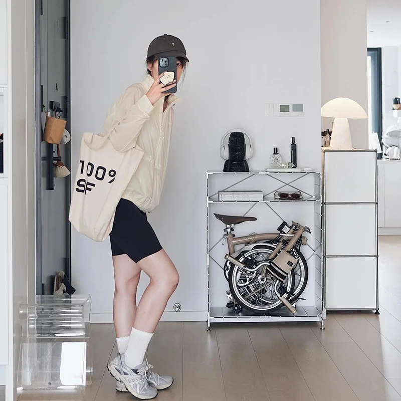 Aluminum metal cabinet Module combination Small cloth storage Side TV Display Bookcase