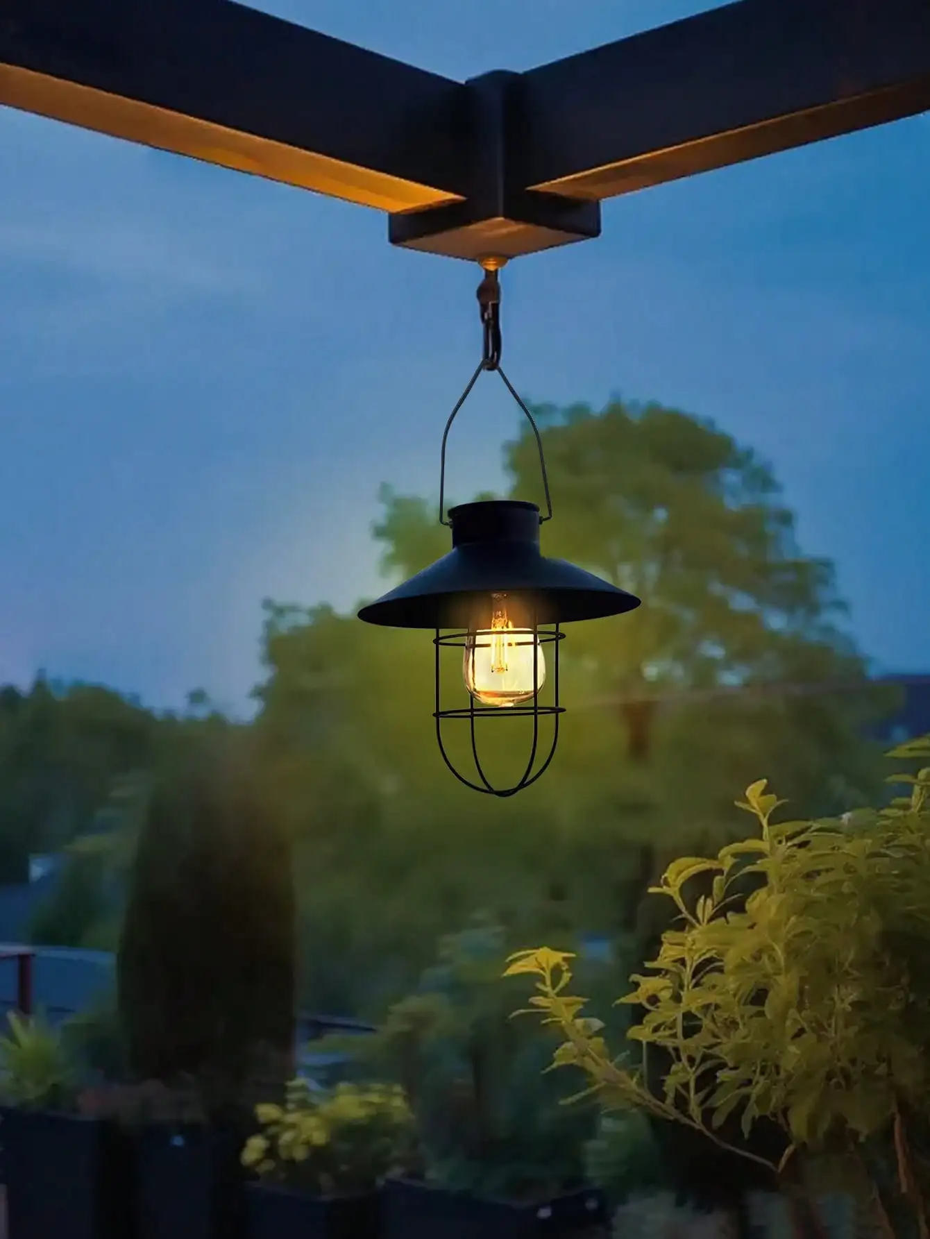 فانوس معلق بالطاقة الشمسية: إضاءة معلقة للديكور الخارجي للفناء والحديقة والشرفة وإضاءة أجواء دافئة #1