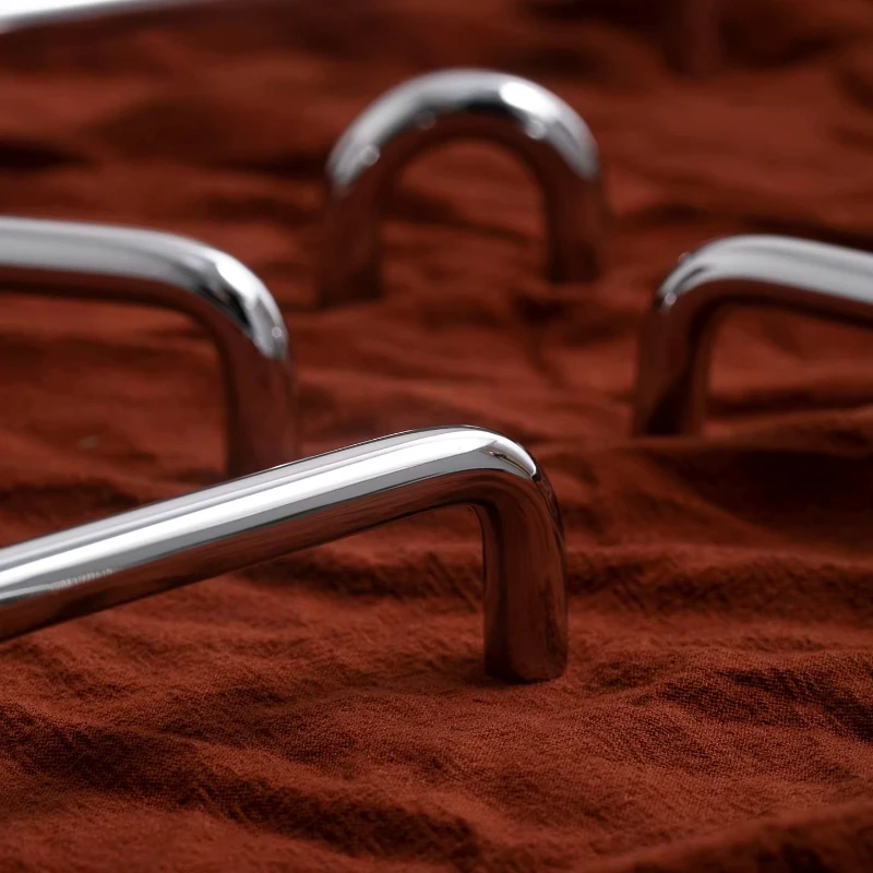 Massiver Messing-Möbelgriff, Chrom-Silber, langer Küchenschrankgriff in U-Form, einfacher Kleiderschrank-, Schlafzimmer-, Kommode- und Schubladenknopf – Detail 18