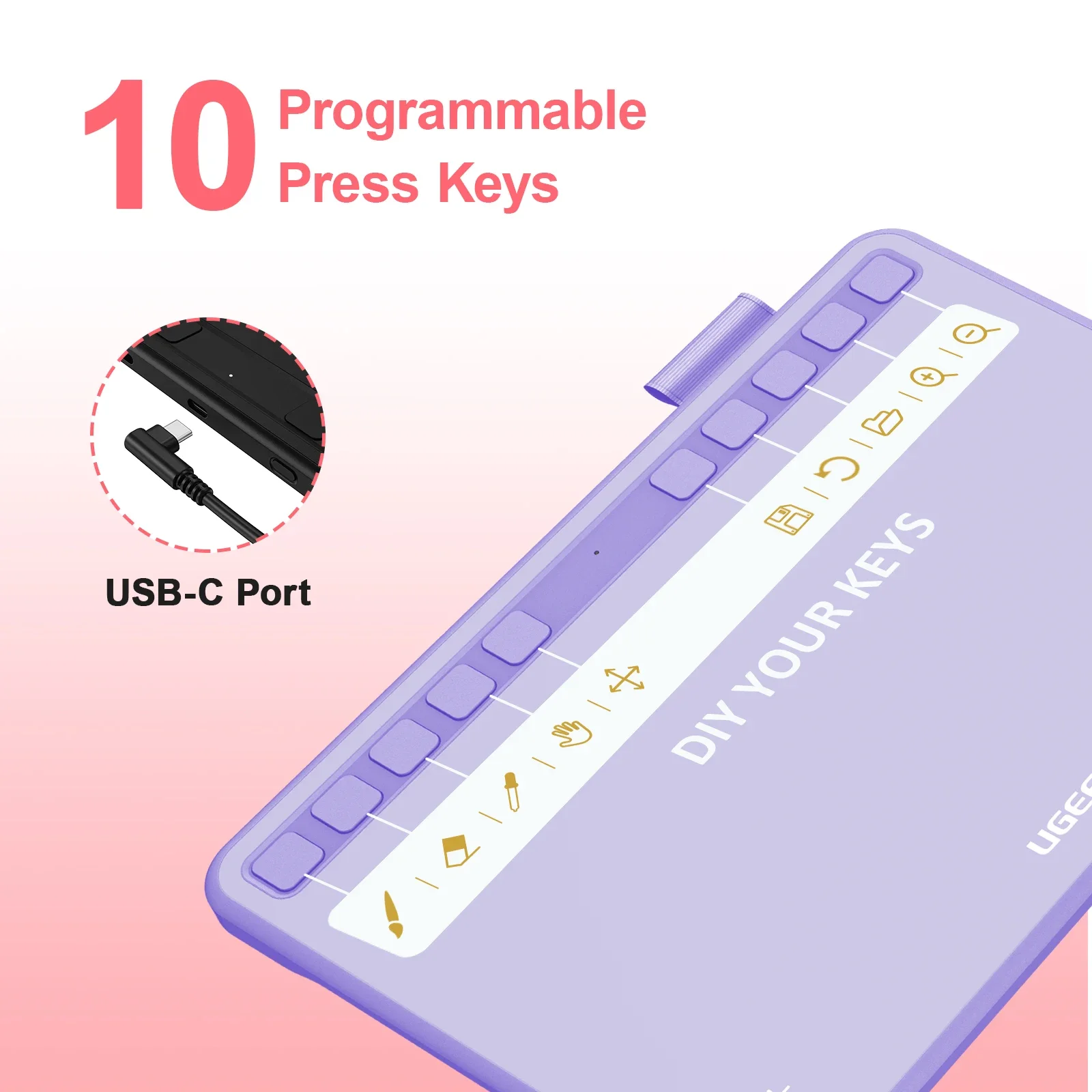 UGEE S640 Graphics Tablet 6x4 inch 10 Shortcut key 8192 Levels 266RPS For PC/Android Digital Drawing Tablet Handwriting Board