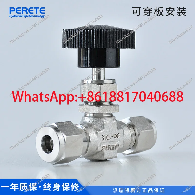 316 stainless steel die forging body card sleeve needle valve, instrument air source double card stop valve
