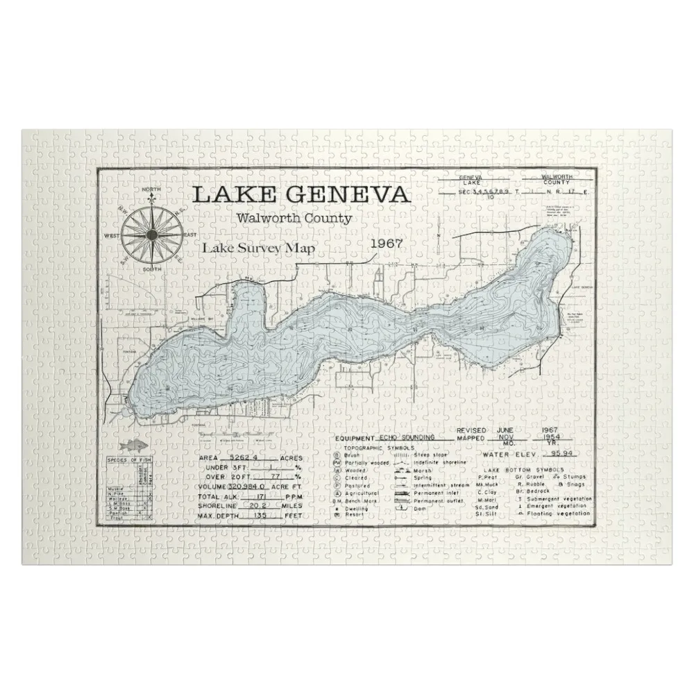 Geneva Lake WI Walworth County 1967 Jigsaw Puzzle Custom Photo Baby Wooden Personalized Photo Gift Wood Adults Puzzle