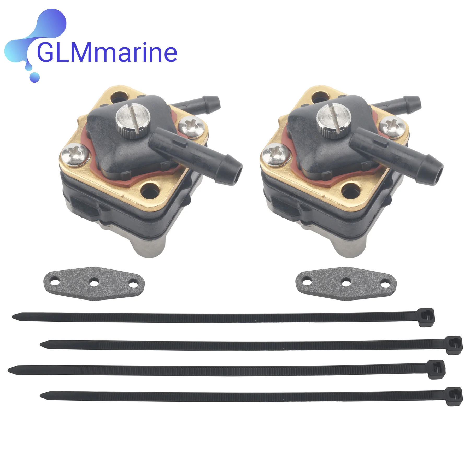 

2 Pcs Fuel Pump Kit 397839 Fits for Johnson Evinrude 2 Cyl 6 8 9.9 15 HP Marine Outboard Motors 391638 395091 397274 18-7350