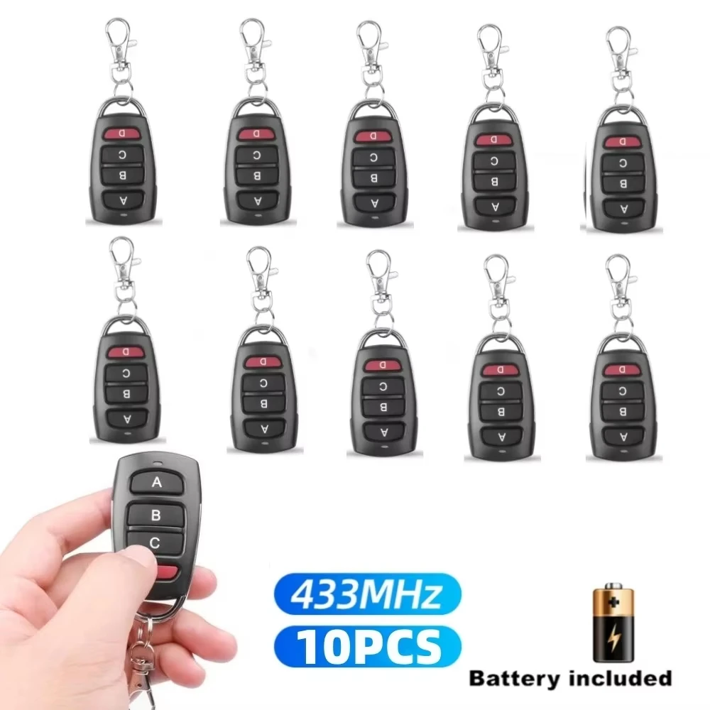 10/5pcs ABCD / Lock Unlock 4Button 433MHz Metal Push Button Remote Control Transmitter Universal 4 Buttons Garage Door Opener