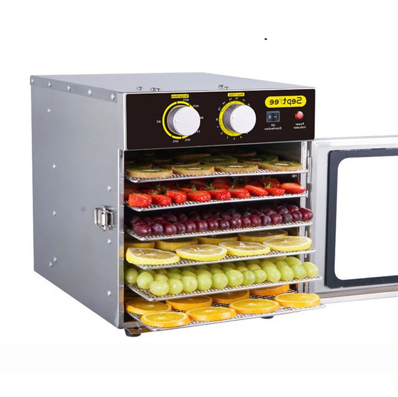 6 طبقة الفولاذ المقاوم للصدأ الغذاء ديهيدراتور/الخضار والفواكه مجفف/وجبة خفيفة عشب ومجفف اللحوم/مجفف الطعام ومجفف الفاكهة