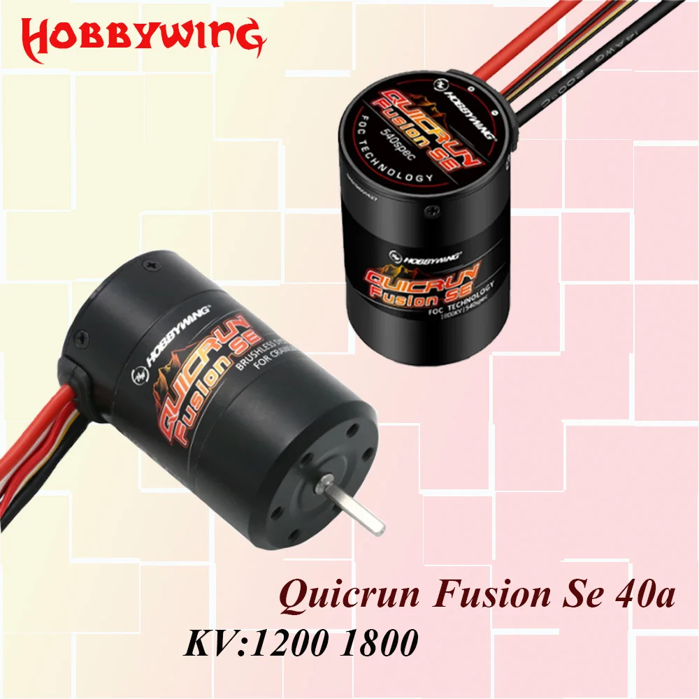 Hobbywing Quicrun Fusion Se 40a 1800kv 1200kv Combined Motor Esc For 1/10 1/8 Rc Model Car Crawler Accessories