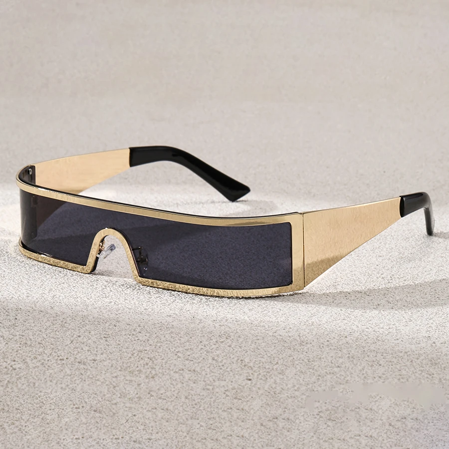 High-end cyberpunk style narrow-framed glasses  feature a fashionable design and a futuristic technological feel for parties