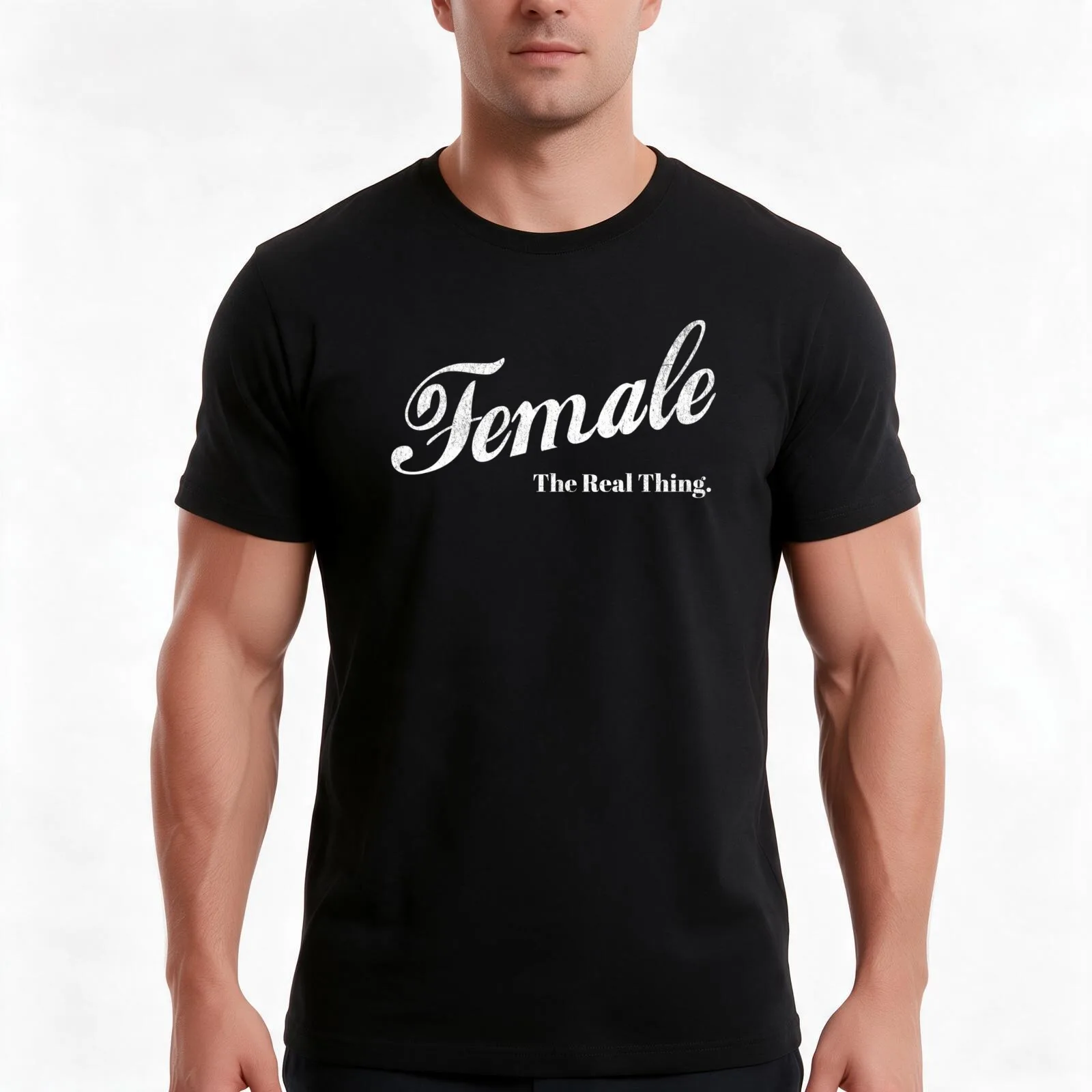 Female The Real Thing Women's Pride Anti Woke Pro Real Woman T-Shirt, Summer Casual Cotton Tee, Oversized Streetwear Tops