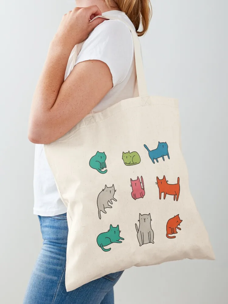 Cool Cats. Funny cute colorful pet design. Tote Bag Canvas shoulder bag Women bags the tote bag