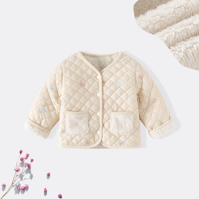 Baby Winter Jacket Warm Cotton Padded Coat for Newborn Boy Girl Fleece Lined Outwear Thickened Clothes Infant Snowsuit Warm