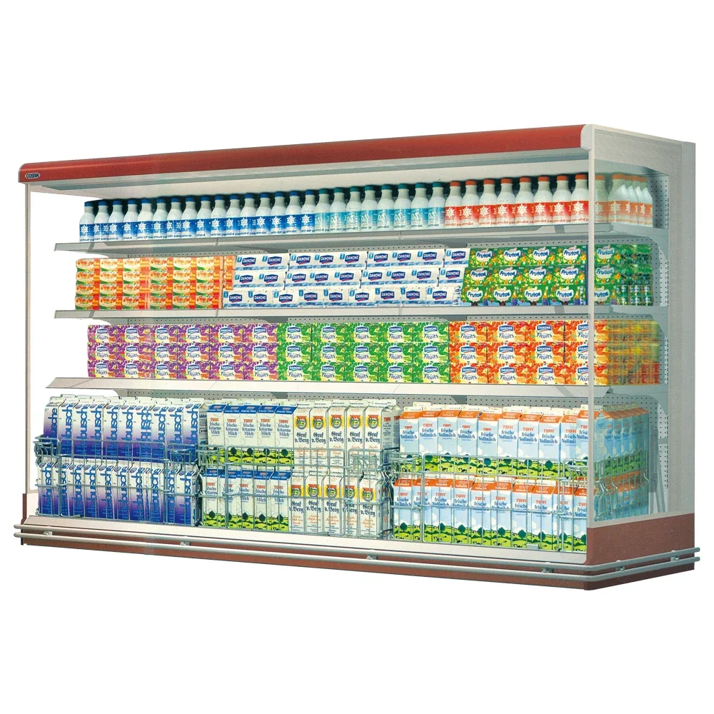 Commercial Fruit and Vegetable Refrigerator, Display Showcase Geladeira, Refrigeração Freezer, Air Curtain Cabinet for Supermarket