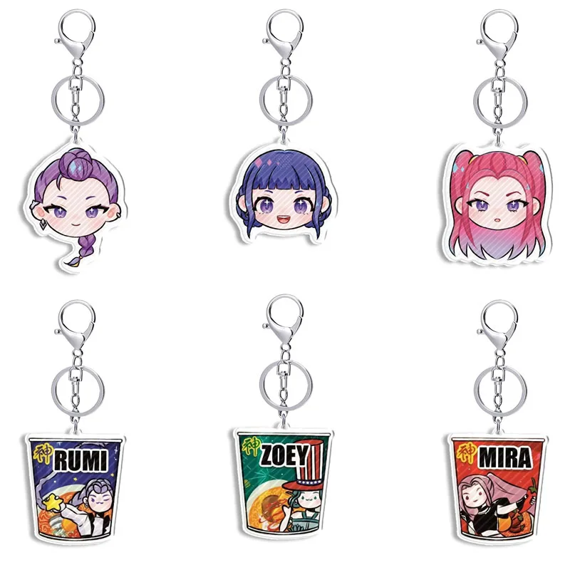 

NEW DIY Homemade Anime K-POP Acrylic Keychain KPop Demon Hunters Backpack Pendant Sister Jewelry Holiday Gifts