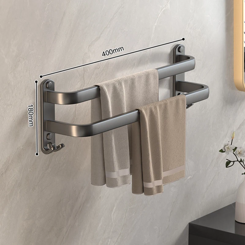 50cm Bathroom Towel Holder Wall Mounted Towel Rack Space Aluminum Shower Room Holder Towel Bar Hanger Bathroom Accessories