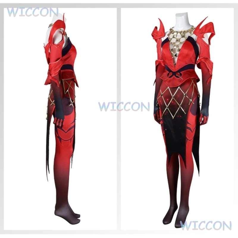 

Scarlet Cosplay Witch Costume Mvel Rivals New Red Top Skirt Outfit Full Set Halloween Comic Con Woman Emporium Matron Costumes