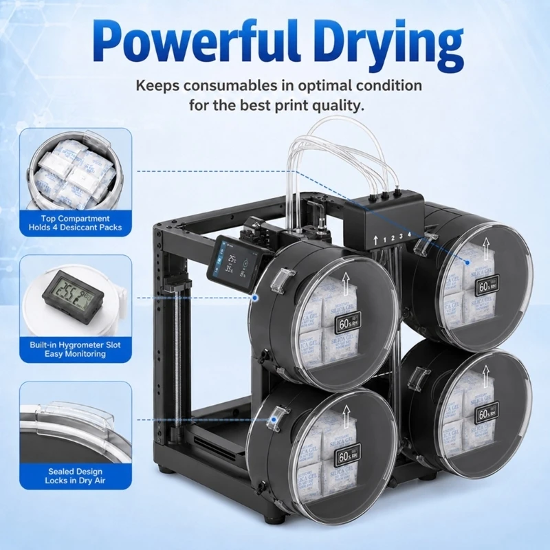 Dry Box For AD5X 3D Printer Filament Dryer Box Keeping Dry And Smooth Printing Installation Simple H8WD