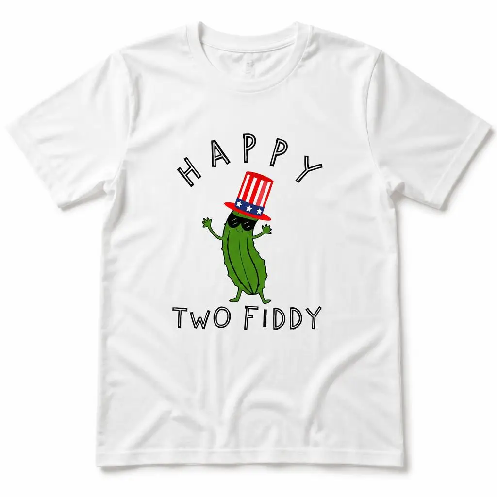 Two Fiddy Pickle Men T Shirt 100% Cotton Clothing Fun Short Sleeve Tee Gift T-Shirts