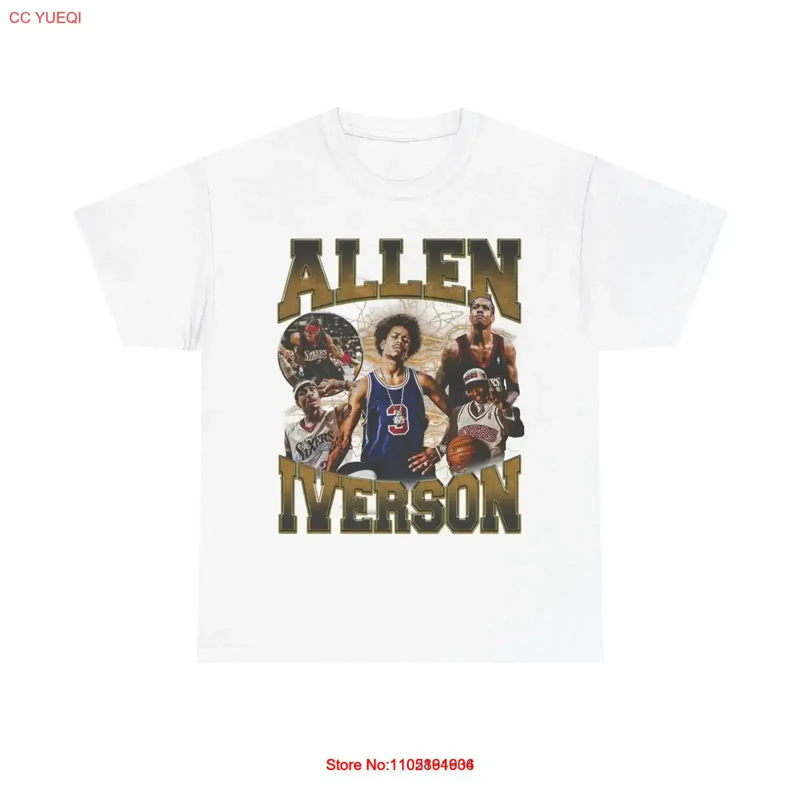 

Футболка Iverson, винтажная стильная модная футболка с растянутым рисунком для повседневной носки, дизайнерская одежда, слегка мягкая винтажная одежда