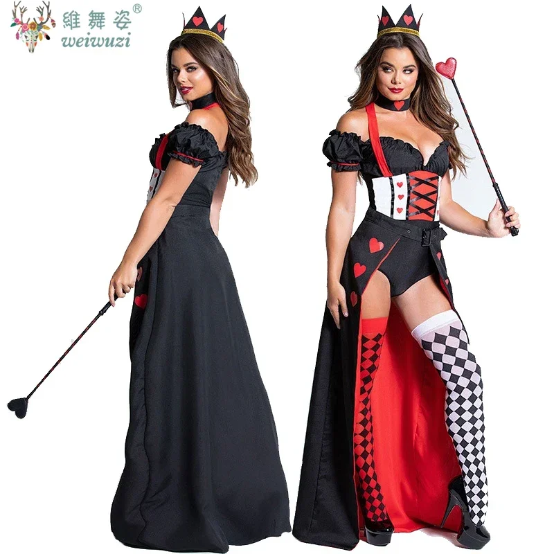Carnaval halloween filme e televisãolady alice rainha vermelha traje personagens do país das maravilhas assustador cosplay fantasia vestido de festa