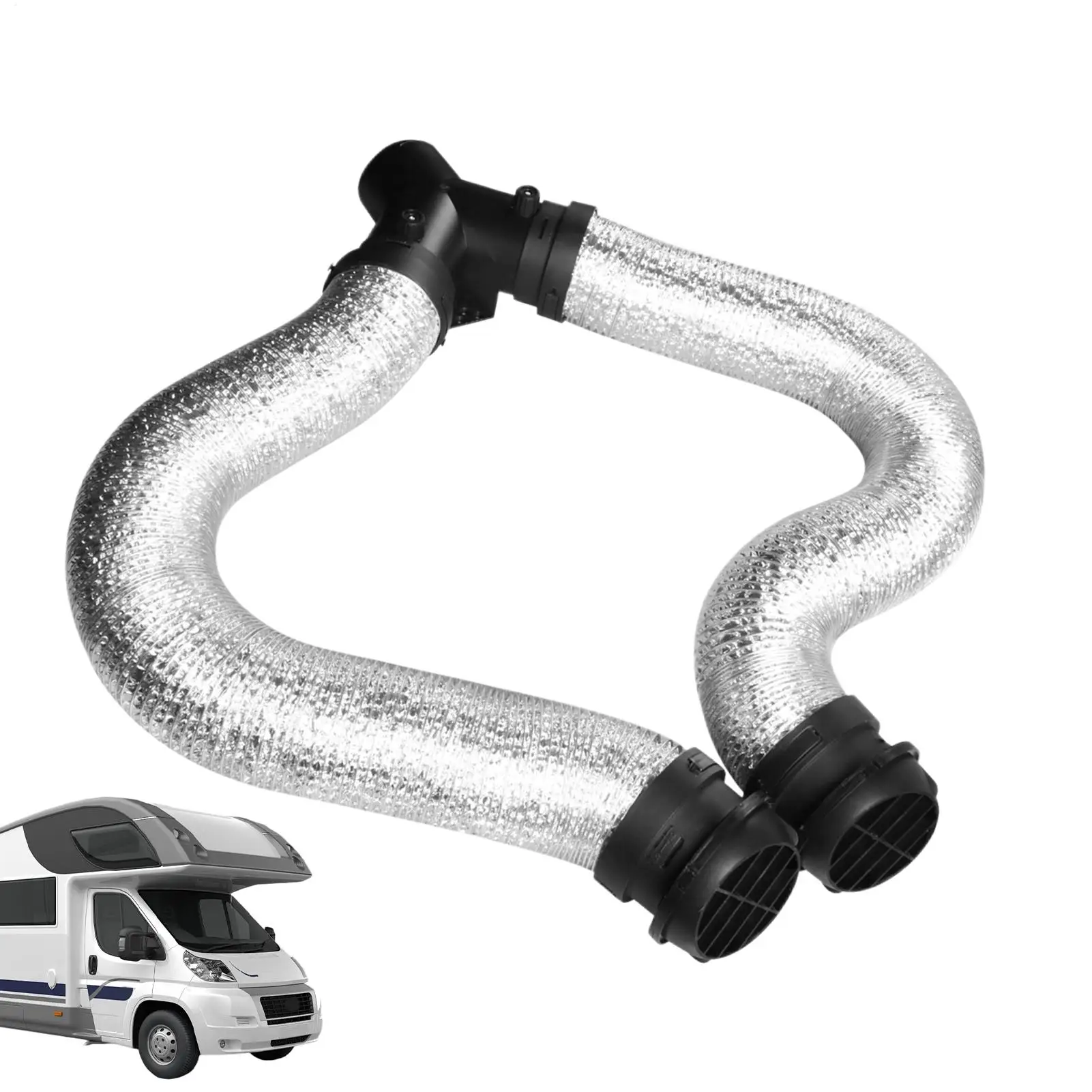 

7.5cm Diesel Heater Vent Hose Y-Shaped Heater Exhaust Ducting Flexible Duct Extendable Heater Exhaust Hose For RV Van