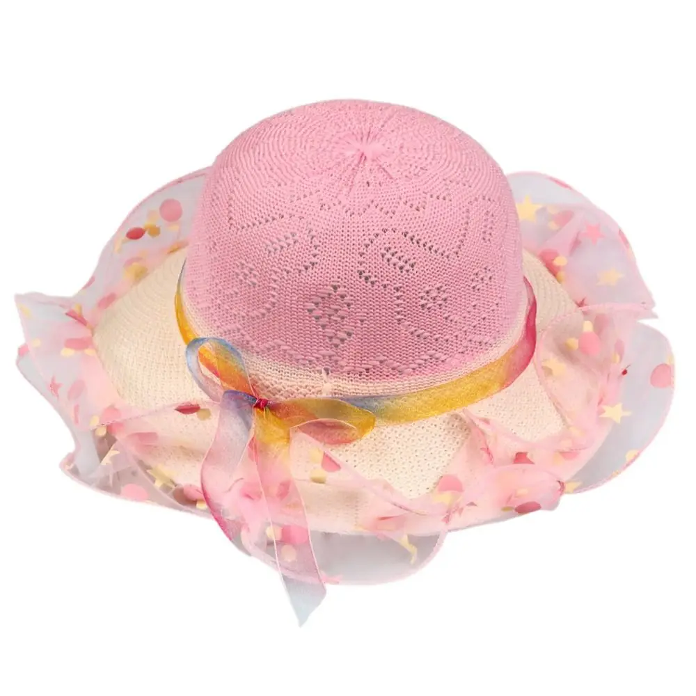 القش قبعة الشمس حماية صياد قبعة تنفس واسعة حافة دلاء قبعة الأشعة فوق البنفسجية حماية Bowknot بنما الشمس قبعات لا تغطي الرأس بالكامل الشاطئ