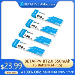 BETAFPV-Batería Para Dron teledirigido, BT2.0, 550mAh, 1S, 40C, HV, 4 piezas/8 piezas, para Cetus Pro/Cetus X