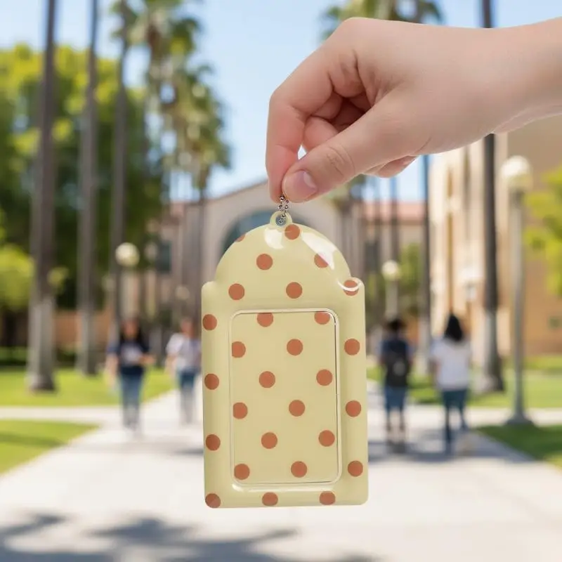 Cute Polka Dot Scratch Resistant Card Holder 3 Inch Photocard Sleeve for Kpop Fans Idol Photo Preservation