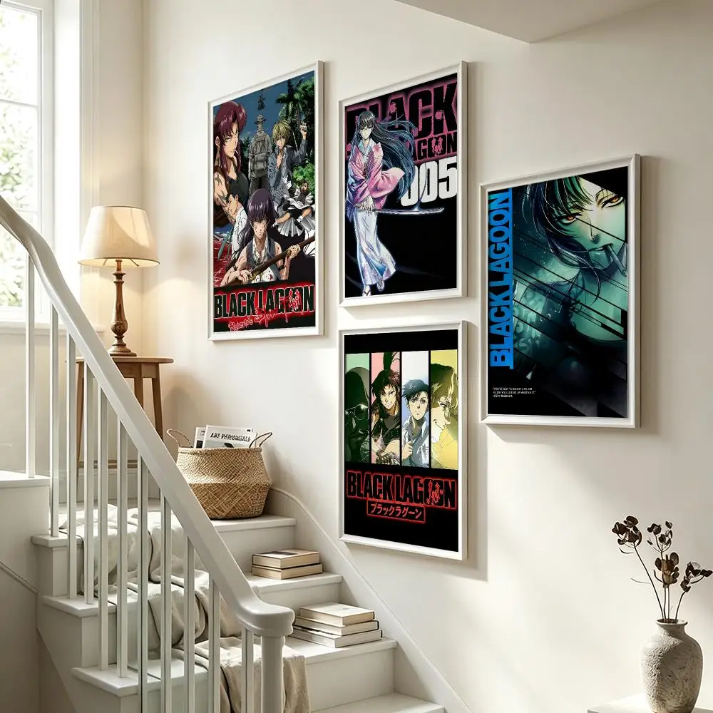 anime Black Lagoon Poster Poster HD Waterproof Self-adhesive Art Print Wall Decor for Bedroom Living Room Gift