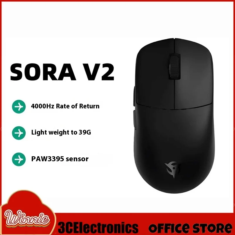 Ninjutso Sora V2 Mouse Dual Mode Wireless 8k Paw3395 Gamer Mouse Lightweight Return E-Sports Pc Accessories Gaming Mice Man Gift