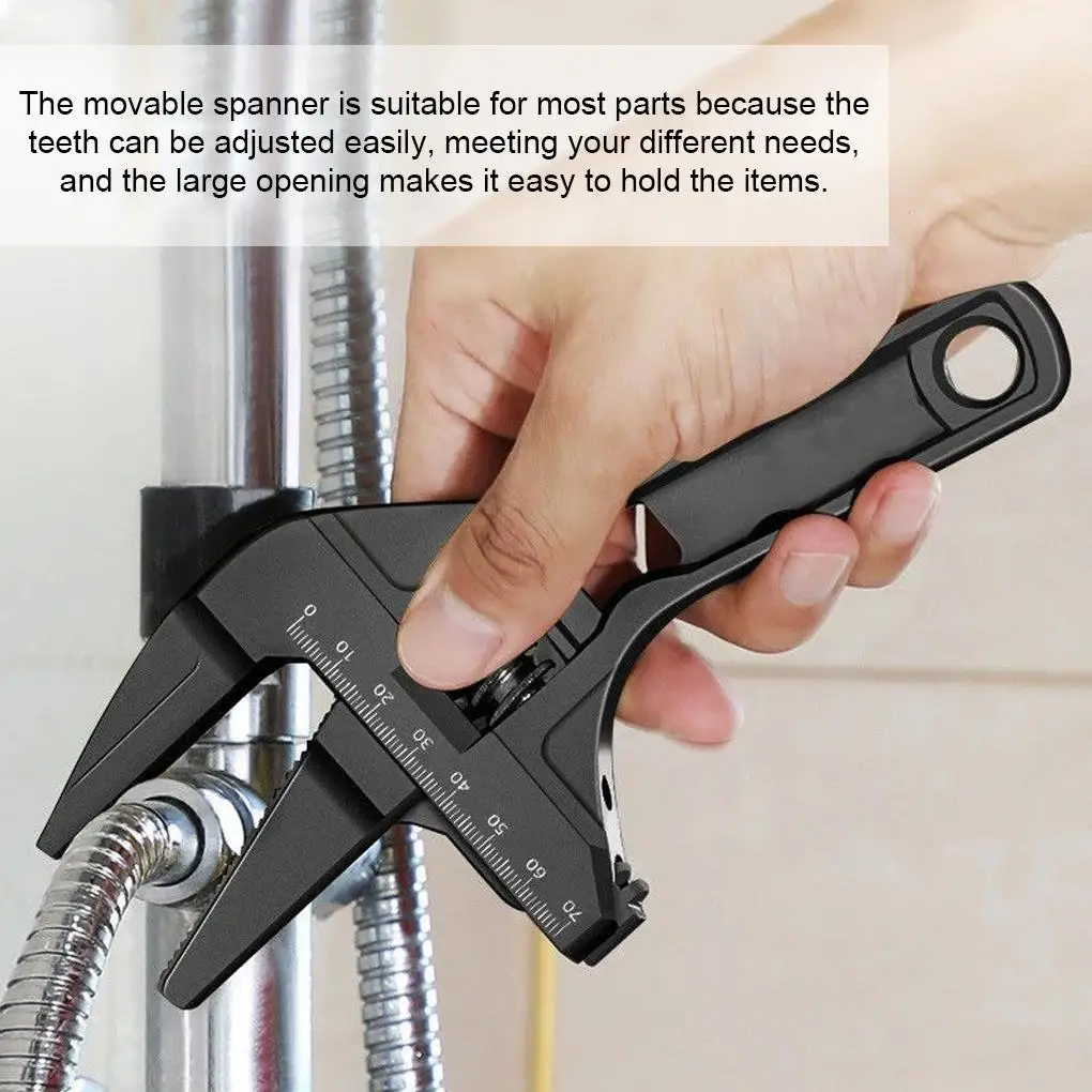 Bathroom Plumbing Wrench Repair Large Opening Spanner Basin Sink Aluminum Alloy Multifunctional Plumber Tool