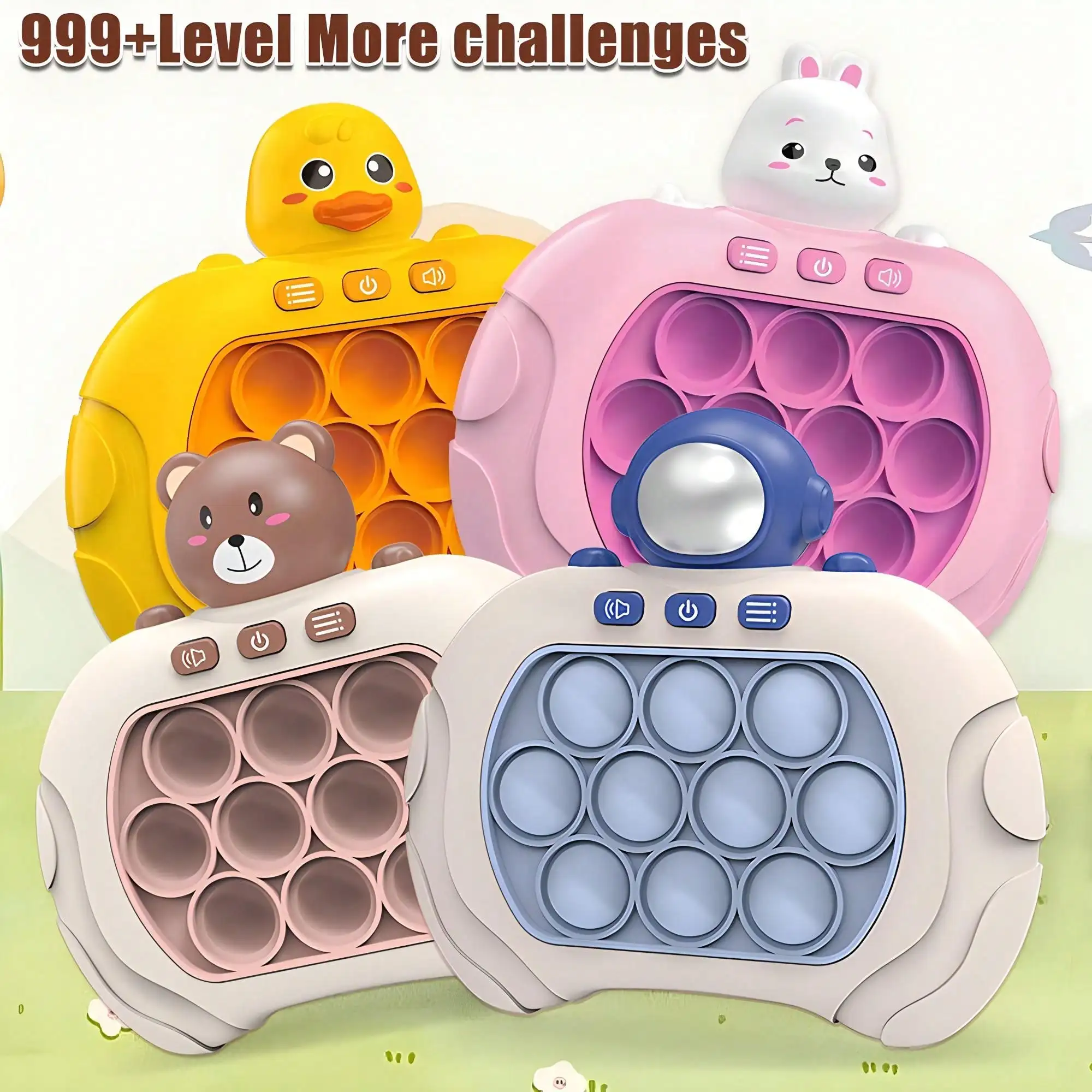 2025 Nuevo juego de empuje rápido Pop Fidget Bubble Popper: juguete ligero, profesional y para aliviar el estrés para adultos y niños.