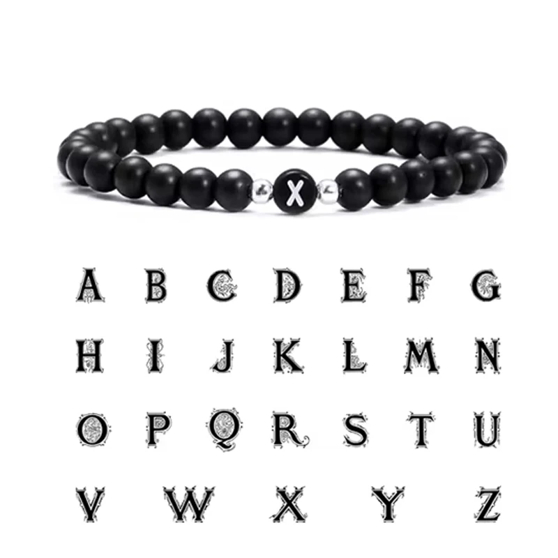 Couple 26 Letters Name First Initial Bracelets Handmade  A-Z Name Beads Bracelets For Women Men Friendship Jewelry Gifts