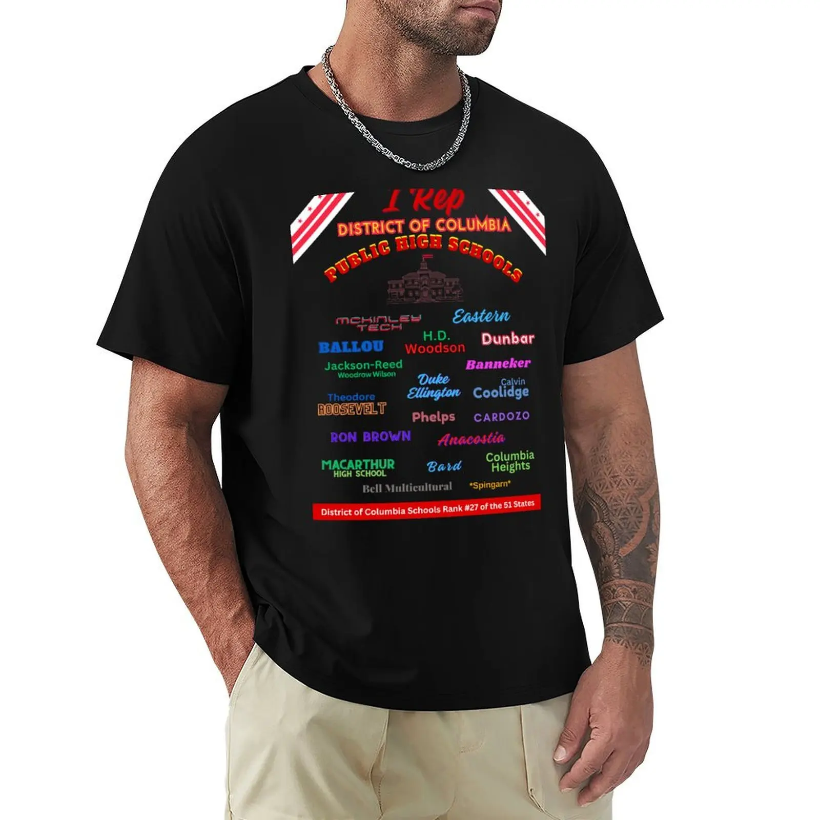 

I REP- DC Public High Schools T-Shirt heavyweights blanks summer top t shirts for men pack